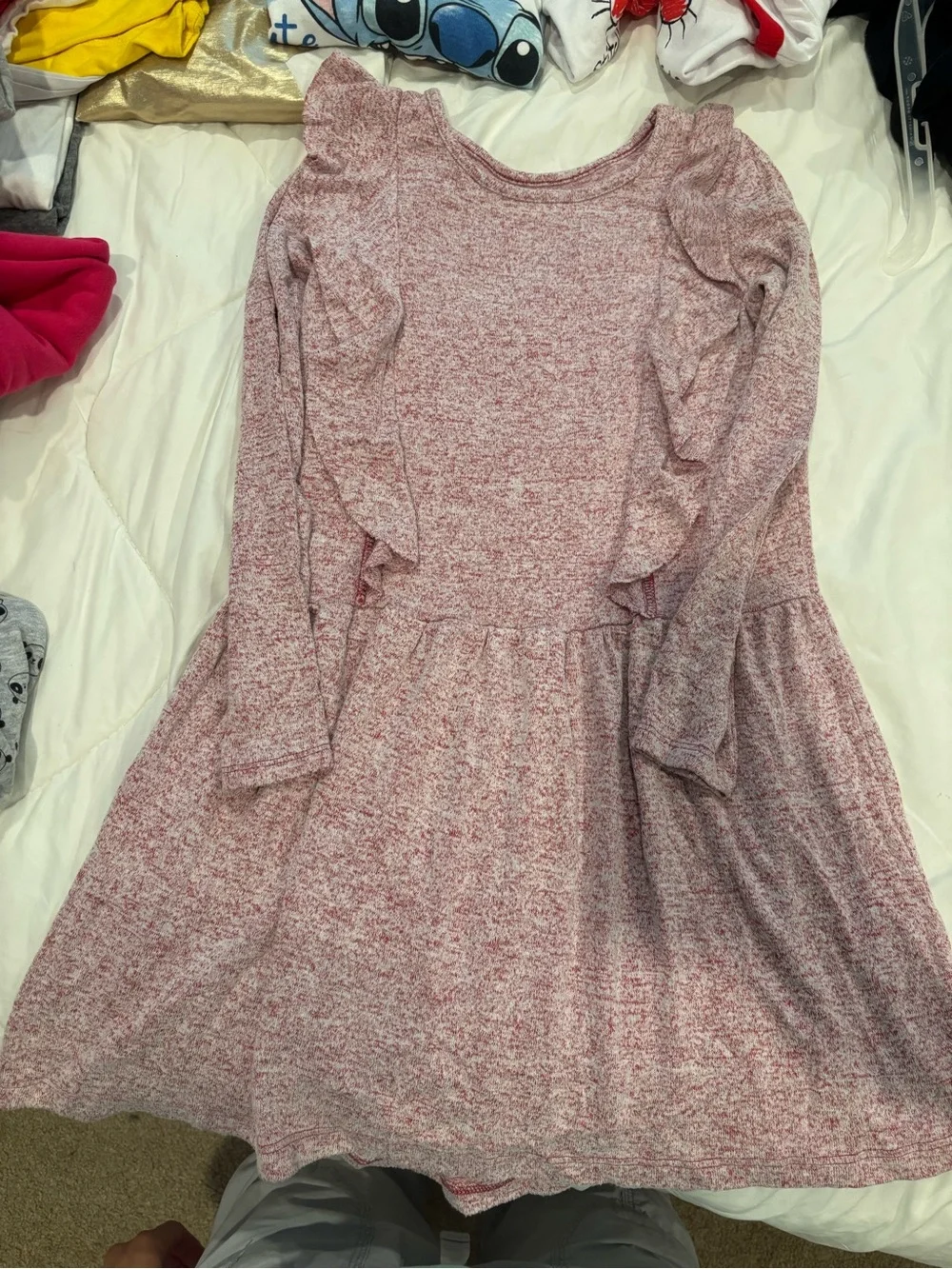 Gymboree Heathered Mauve Ruffle Sleeve Long Sleeve Dress
